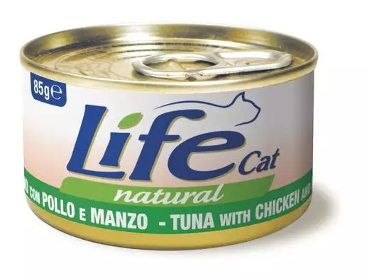Tonnikala Kananrinta Nauta 85g prk LifeCat - Aikuisten kissojen säilykkeet - 045400 - 1
