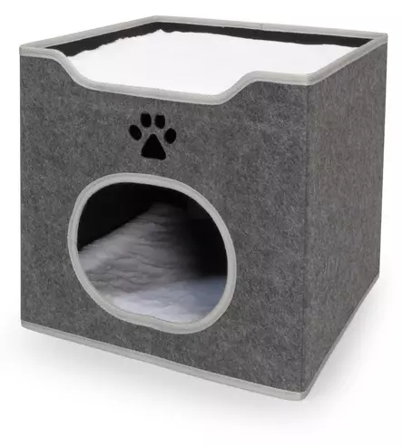 Huopamökki 40x40x36cm harmaa Camon - Kissan pesä-, iglu- ja riippupedit - 053231 - 2