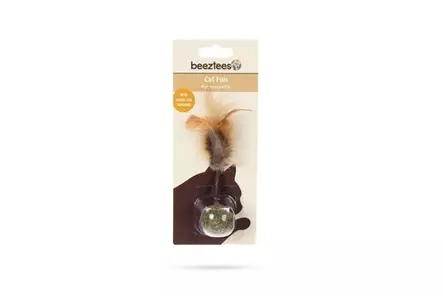 Kissanminttupallo + matatabitikku höyhenillä 16cm Beeztees - Kissan hiiret, linnut, perhoset ym. - 056881 - 3