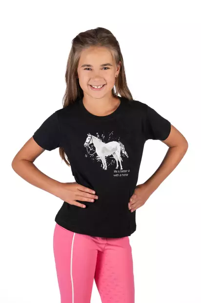 T-paita Sparkle Kid musta HKM-sports - Ratsastuspaidat ja -hupparit - 056931 - 2