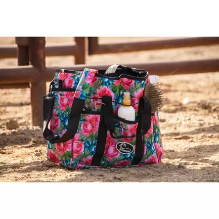 Harjakassi "Turqoise Floral" 35x32x17cm Grooming Tote Schulz Equine - Hevosen hoitovälineiden säilytys - 056381 - 1