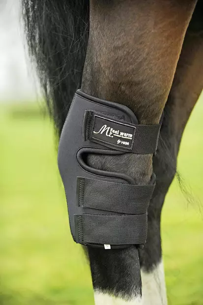 Kinnersuojat Feel Warm musta HKM-sports - Terapia ja kylmäys tarvikkeet hevoselle - 057751 - 2