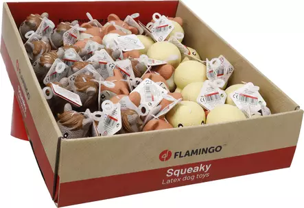 Lateksinen eläinhahmo Andu Animal 9cm mix Flamingo - Koiran vinyyli-, latex- ja valolelut - 055551 - 2