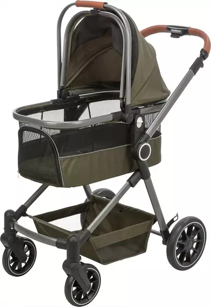 Lemmikkikärryt Buggy irrotettavalla korilla 56 × 101 x 100cm max 22kg oliivinvihreät Trixie - Koiran kärryt ja trolleyt - 057941 - 2