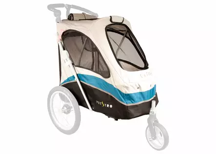 Päällinen M Petstro Buggy lemmikkikärryyn turkoosi-harmaa - Koiran kärryt ja trolleyt - 052961 - 1