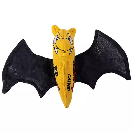 Pehmolepakko kissanmintulla Cat Bat 10x16,5cm musta-keltainen Yeowww! - Kissan pehmolelut - 057361 - 1