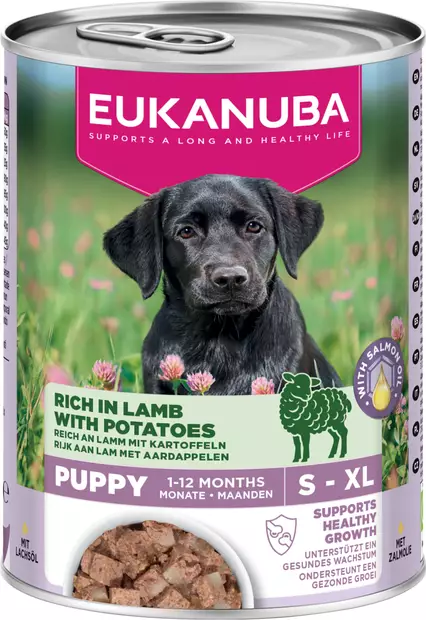 Puppy Kana Lammas Peruna 400g säilyke Eukanuba - Säilykeet pennuille ja kasvatukseen - 055241 - 1