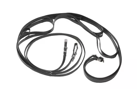 Ranskalaismalliset monilenkkiohjat 9,5m biothane musta Wahlsten - Ravurin ohjat - 054481 - 1