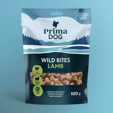 Wild Bites lammas ja tyrni, rapea 100g PrimaDog - Koiran herkut ja makupalat - 029871 - 2