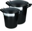 Säilytysämpäri kannella ja lukkokiinnikkeillä musta V-Plast - Kotieläinten ruokinta-astiat ja ämpärit - 038991 - 2