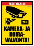 Kyltti Kamera- ja koiravalvonta! - Varoitus- ja huomiokyltit - 053451 - 2
