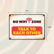 Metallikyltti "No Wifi Zone - Talk to each other" 21x14,8cm Flamingo - Varoitus- ja huomiokyltit - 059321 - 2