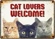 Metallikyltti "Cat lovers welcome!" 21x14,8cm Flamingo - Varoitus- ja huomiokyltit - 059341 - 1