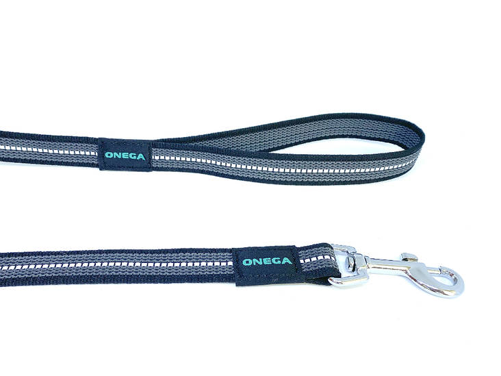 Grip-talutushihna käsilenkillä pistoolilukko heijastava musta 20mm/2m Onega - Jälki-, koulutusliinat, kapulat - 027671 - 1