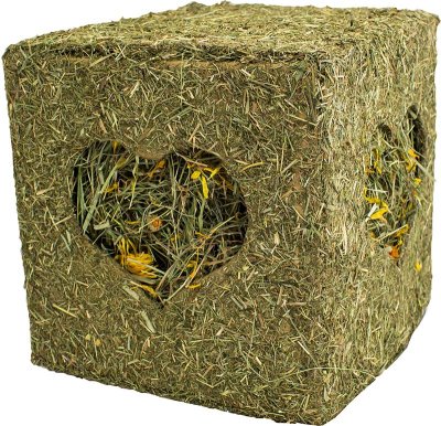 Heinäkuutio kukkatäytteellä 450g/20cm JR-Farm - Pieneläinten herkut ja namipalat - 021371 - 1