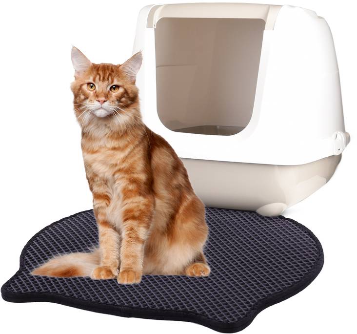 Hiekkamatto Matz kissahahmo 50x40cm musta Flamingo - Kissanvessan edusmatot - 035481 - 1