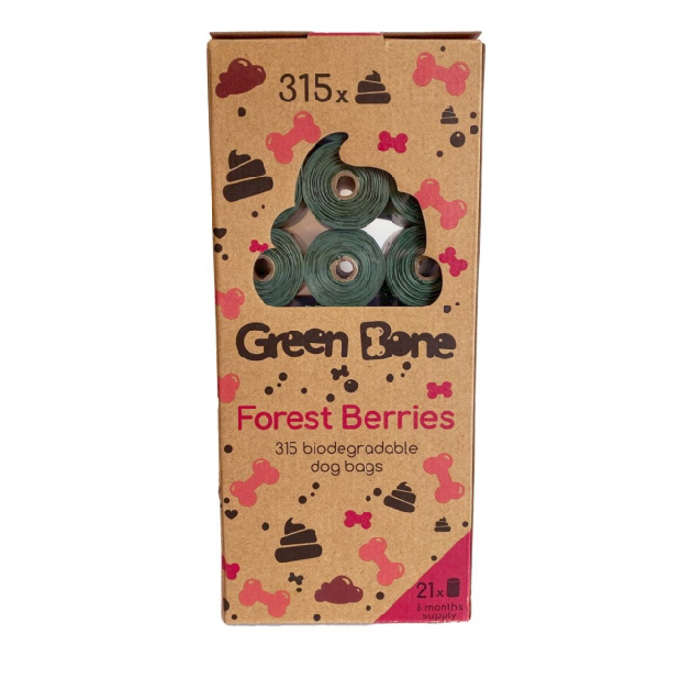 Kakkapussit 21x15pss forest GreenBone - Koiran kakkapussit ja pidikkeet - 018181 - 2