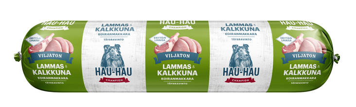 Koiranmakkara viljaton lammas kalkkuna 350g Hau Hau Champion - Koiran säilykkeet aikuisille koirille - 029821 - 1