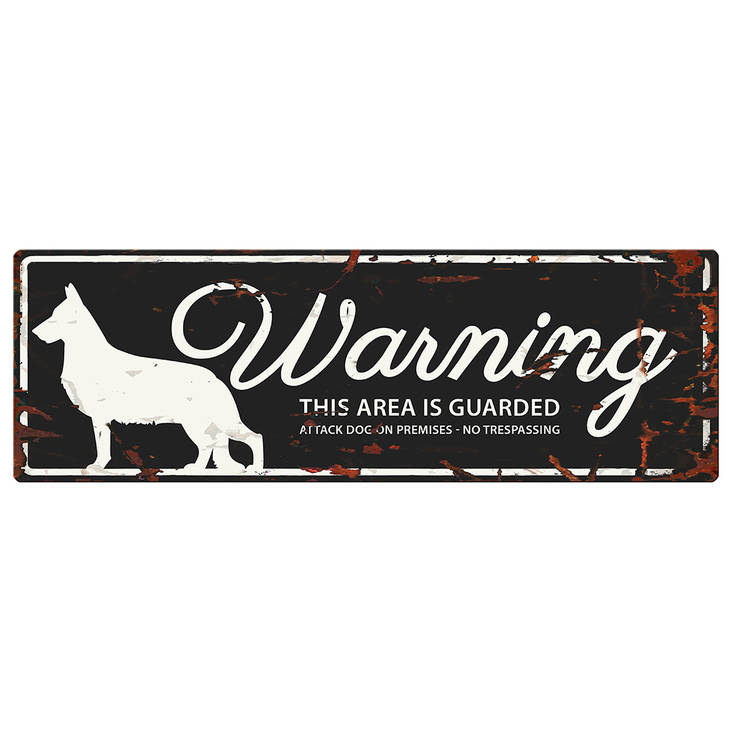 Kyltti Warning saksanpaimenkoira 40x14cmD&D - Varoitus- ja huomiokyltit - 031911 - 1