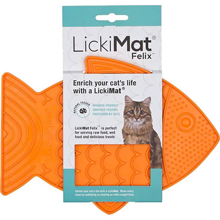 LickiMat Cat Felix 22x16cm oranssi - Aktivoivat ja ahmimisenesto ruokakupit - 030301 - 1