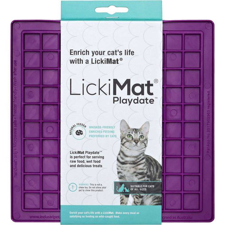 LickiMat Cat Playdate 20x20cm lila - Kissan aktivointilelut - 038451 - 1