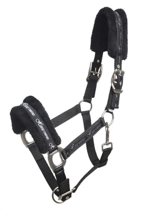 Nylonriimu musta teddypehmusteet niskassa ja turvalla Horse Comfort - Hevosen nylonriimut - 006661 - 1