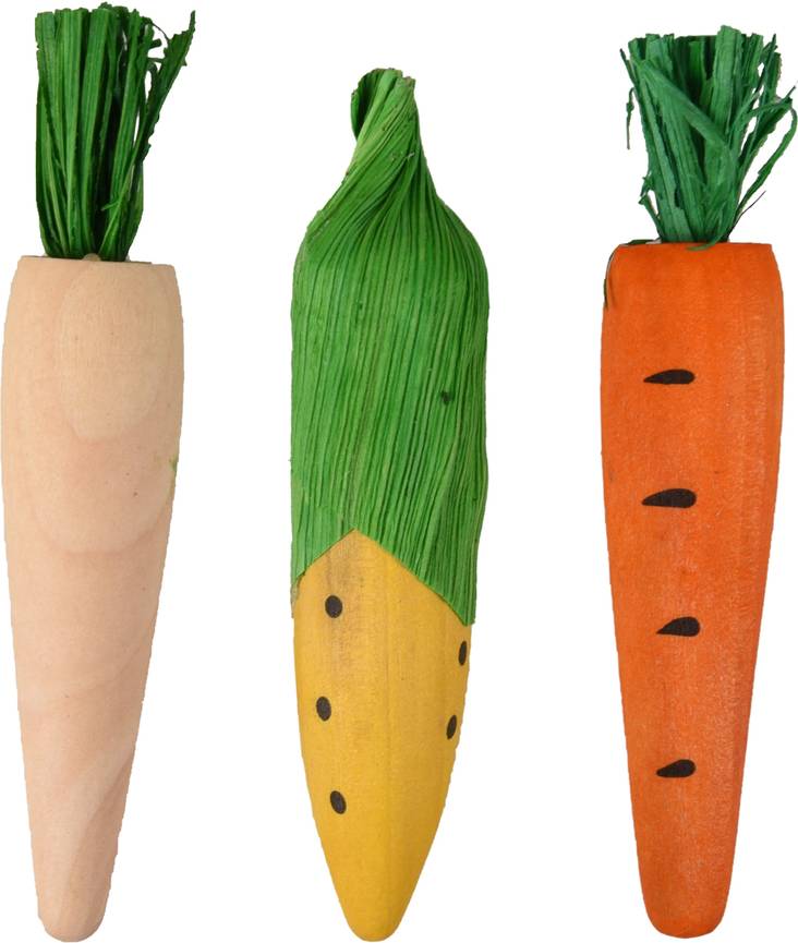 Puiset vihannekset 3kpl 10cm Flamingo - Pieneläinten lelut ja puuhasteltavat - 035241 - 1