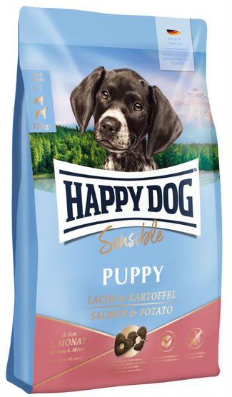 Puppy Salmon Potato Sensible Happy Dog - Kuivaruoat pennuille ja kasvatukseen - 028001 - 1