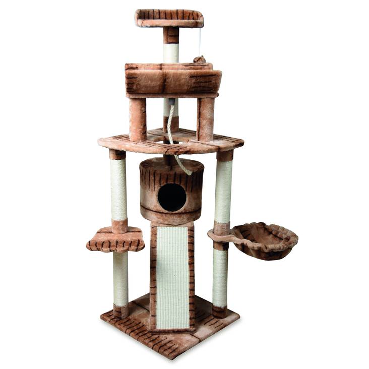 Raapimapuu Bobby 50x50x145cm ruskean kirjava Duvo+ - Kissan korkeat ja isot raapimapuut - 029331 - 1