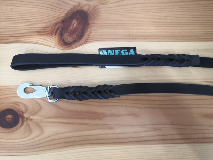 Rasvanahkatalutin BGB-lukolla musta 16mm/180cm Onega - Koiran nahkataluttimet - 027661 - 1