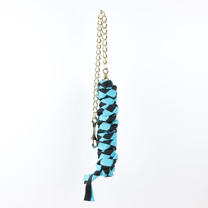 Riimunnaru salmiakki 2m + 60cm ketju turkoosi-musta Equitare - Hevosen nylonriimunarut - 038641 - 1