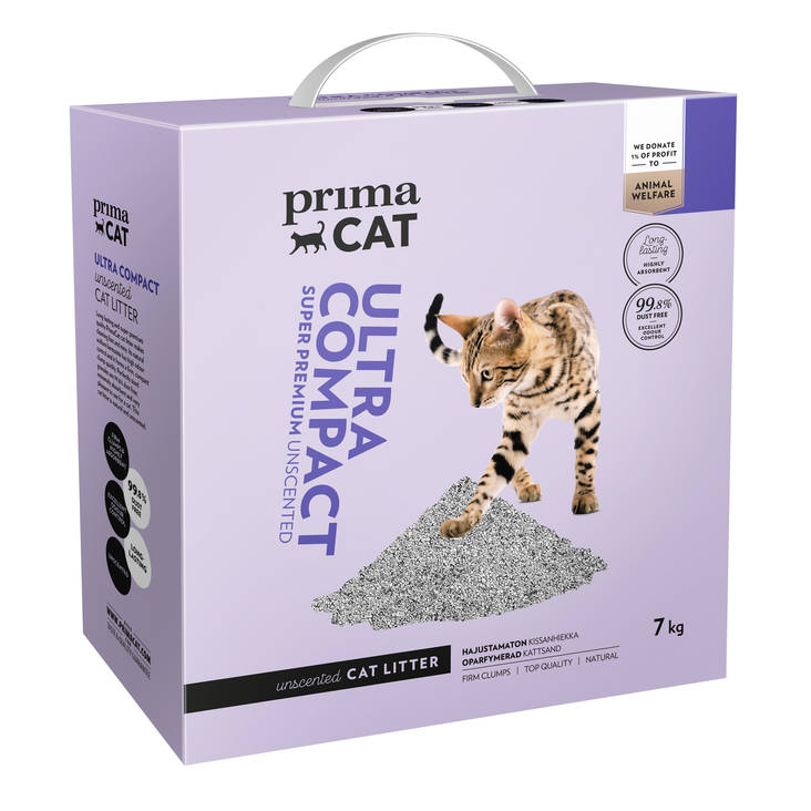 Ultra Compact Unscented kissanhiekka 10L PrimaCat - Kissanhiekat ja hiekan hajusteet - 029911 - 1