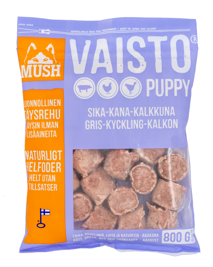 Vaisto Pentu VAALEANLILA 800g pulla MUSH - Pakaste täys- ja täydennysravinnot - 008441 - 1