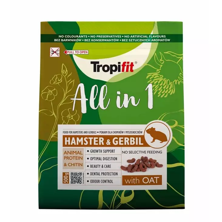 Hamsteri & Gerbiili All in 1 500g Tropifit - Hamsterin ja hiirien ruoka - 038521 - 1