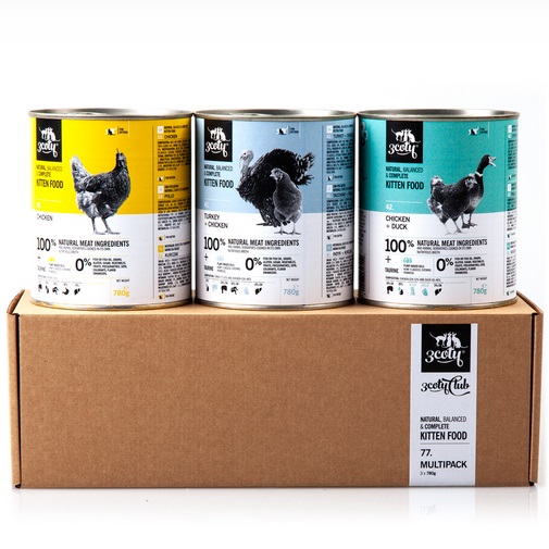 Multipack Kitten 77A 3x780g 3coty - Kissanpennun säilykkeet ja kasvatusruoat - 039441 - 1