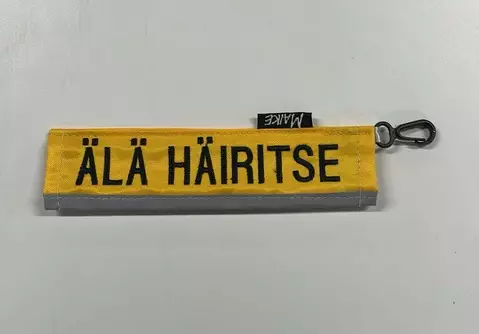 Tekstiputki ÄLÄ HÄIRITSE keltainen Maike - Koiran heijastimet ja turvavalot - 050851 - 1