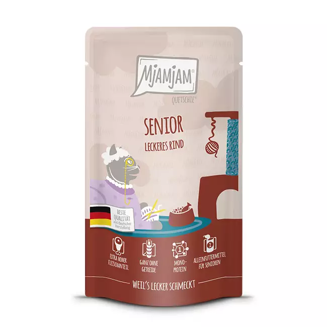 Senior Mono nauta 125g MjAMjAM - Ikääntyvien kissojen säilykkeet - 053001 - 1