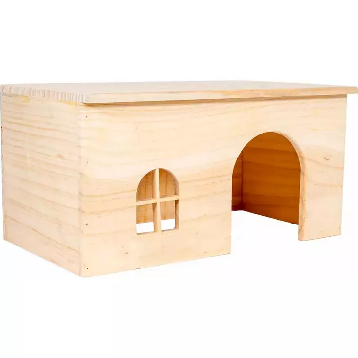 Jyrsijän tasakattoinen puumökki ikkunalla 40x20x23cm OZami - Pieneläinten häkkitarvikkeet - 053111 - 1