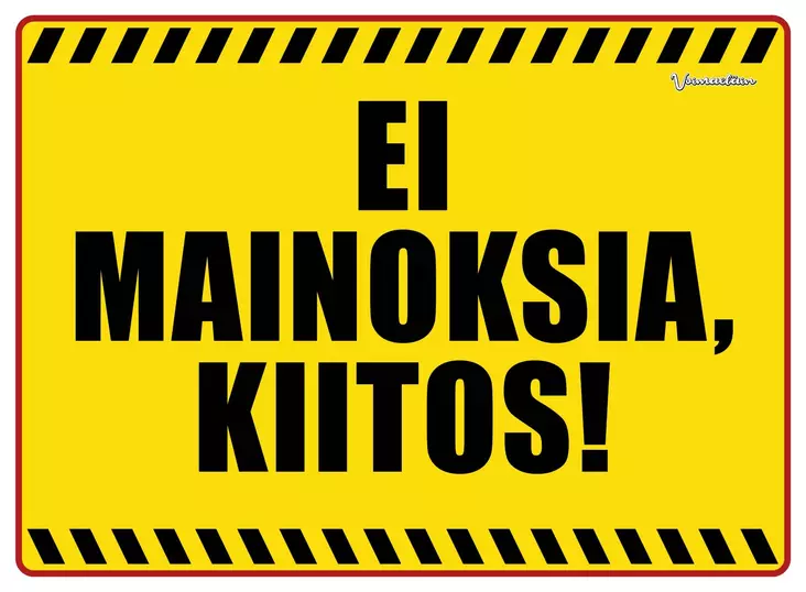 Kyltti Ei mainoksia, kiitos! - Varoitus- ja huomiokyltit - 053591 - 1