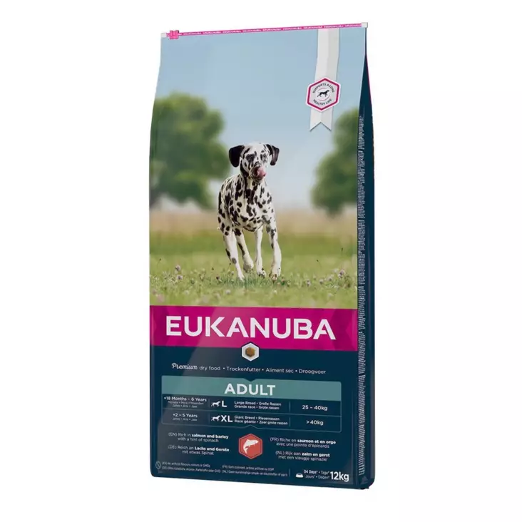 Adult Salmon & Barley L/XL 12kg Eukanuba - Koiran kuivaruoat aikuisille koirille - 022821 - 1