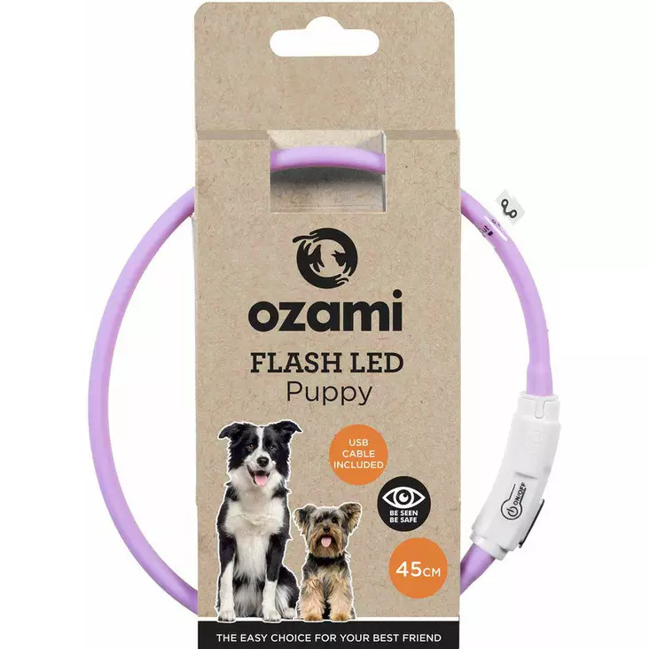 LED Valopanta Puppy USB ladattava 45cm OZami - Koiran heijastimet ja turvavalot - 049241 - 1
