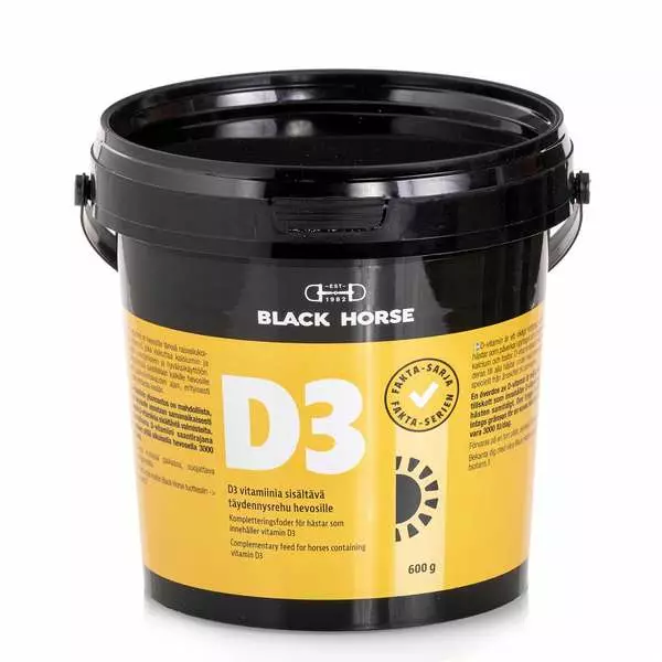 D3 -vitamiini 600g Black Horse Fakta - Hevosen kivennäiset ja vitamiinit - 000991 - 3