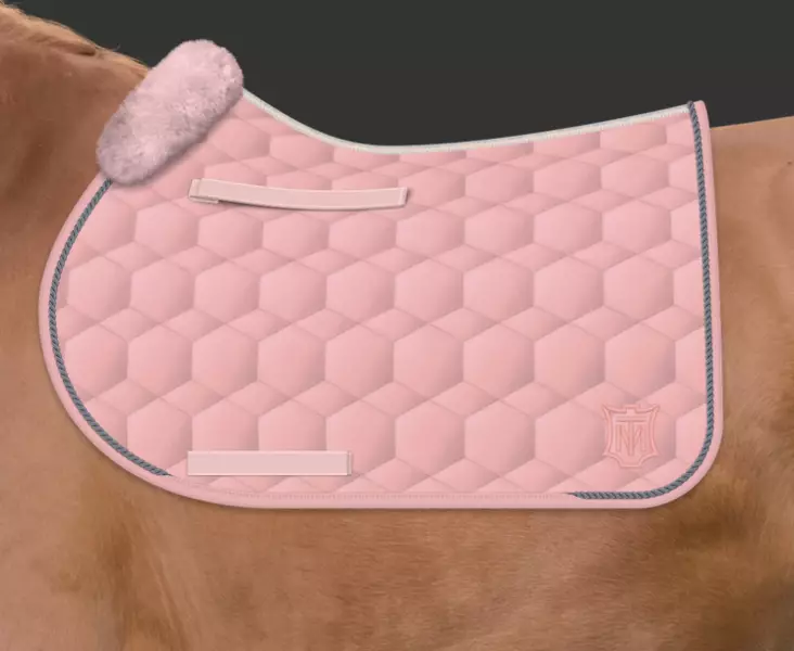 Estehuopa S Quilt Sheen Blush Pink Front wool titan piping Rose Mattes - Ratsun satulahuovat ja romaanit - 057911 - 1