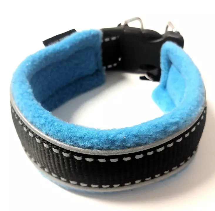 Fleecepanta Comfort lukittavalla pikalukolla sininen ONEGA - Koiran pika- ja pistolukkopannat - 049971 - 1