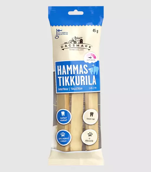Dentaltikku riista 45g 3kpl Dagsmark - Koirien puruluut - 023101 - 3