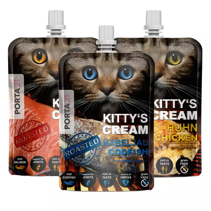 Herkkutahna mix lohi, turska ja kana 3x90g Kitty's Cream Farm-Mix - Kissan herkut ja makupalat - 050611 - 1