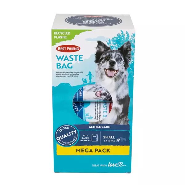 Kakkapussi S 8x40kpl 80% kierrätysmuovi Best Friend - Koiran kakkapussit ja pidikkeet - 052141 - 1