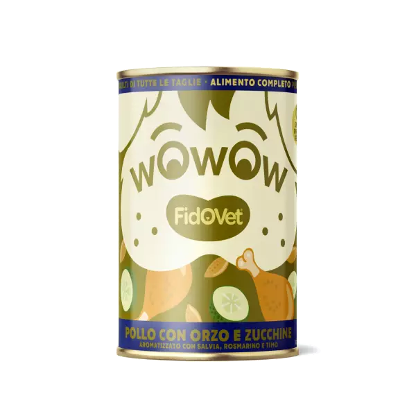 Senior Chicken with Barley & Courgettes Wowow FidoVet - Koiran säilykkeet ikääntyville koirille - 053221 - 1