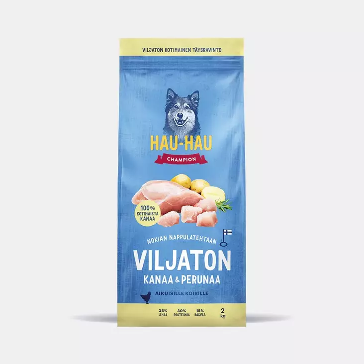 Kotimainen Kana Peruna viljaton Hau Hau Champion - Koiran kuivaruoat aikuisille koirille - 051931 - 1