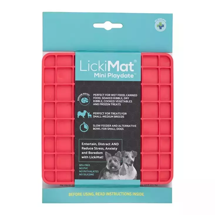 LickiMat MINI Playdate 15x15cm pinkki - Aktivoivat ja ahmimisenesto ruokakupit - 048511 - 1